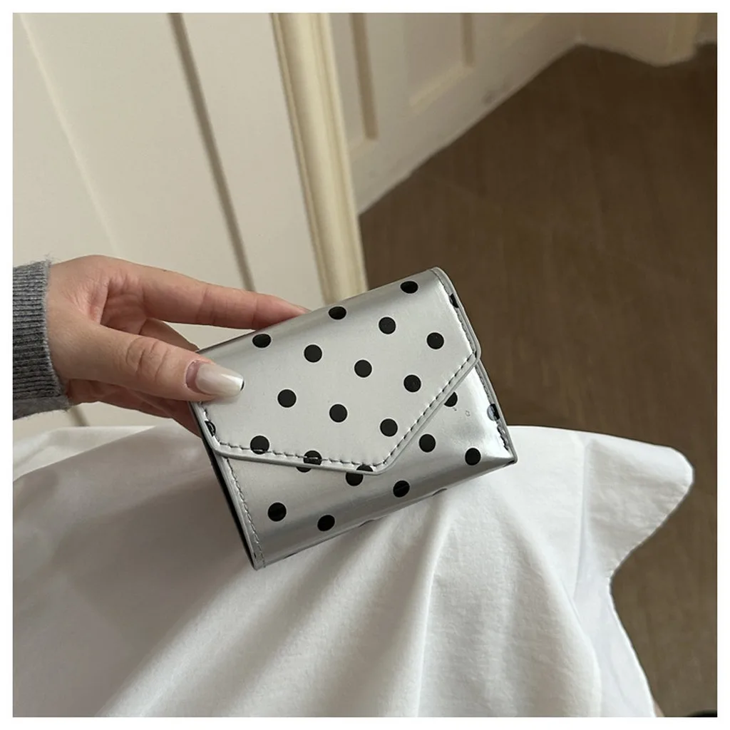 Polka Dot Coin Purse Polka Dot Card Holder Multi-Card Slot Card Holder Pu Mini Wallet For Outdoor Going Out Large Handbag Women
