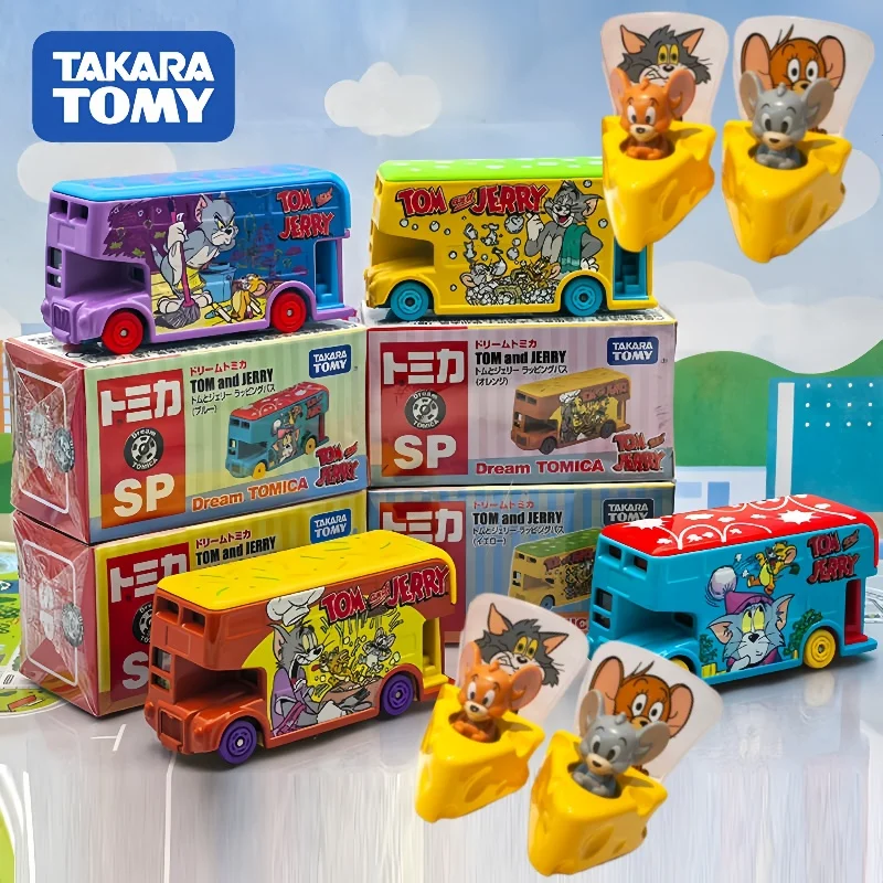 TAKARA TOMY Dream Tomica Tom en Jerry Bus Legering Speelgoed Motorvoertuig Diecast Metaal Model Geschenken
