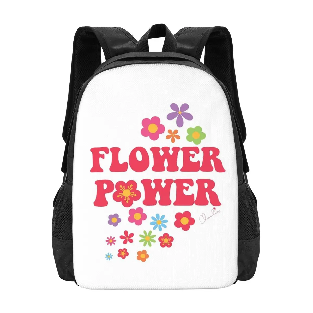 

Colorful Flower Power Seamless Pattern Backpack Hot Sale Daypack Large Capacity BookBag School Bag Shoulder Bags for Men Women