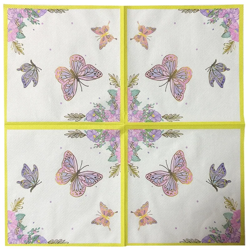 10/20pcs/Pac 33*33cm 2-Ply New Colourful Butterfly Creative Theme Printed Napkin Floral Holiday Party Decoration Paper Placemat