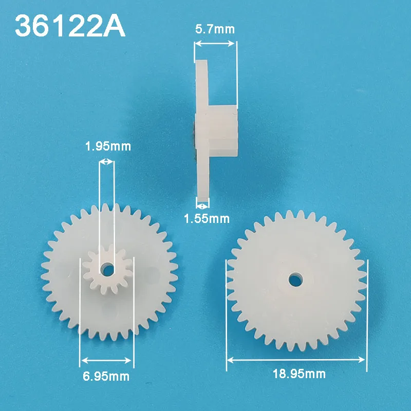 36122A 36122B 36122.5B 0.5M Bilayer Gears OD 19mm 36 Teeth/ 12 Tooth 2mm 2.5mm Hole Plastic POM Gear Wheels 36+12T