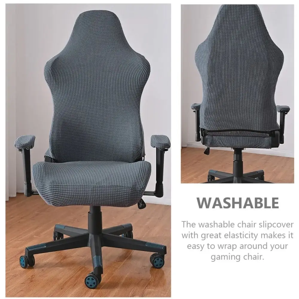 

Solid Color Gaming Chair Cover Polyester Elastic Chair Seat Slipcovers Dustproof Removable Computer Chair Cover Gaming Chair