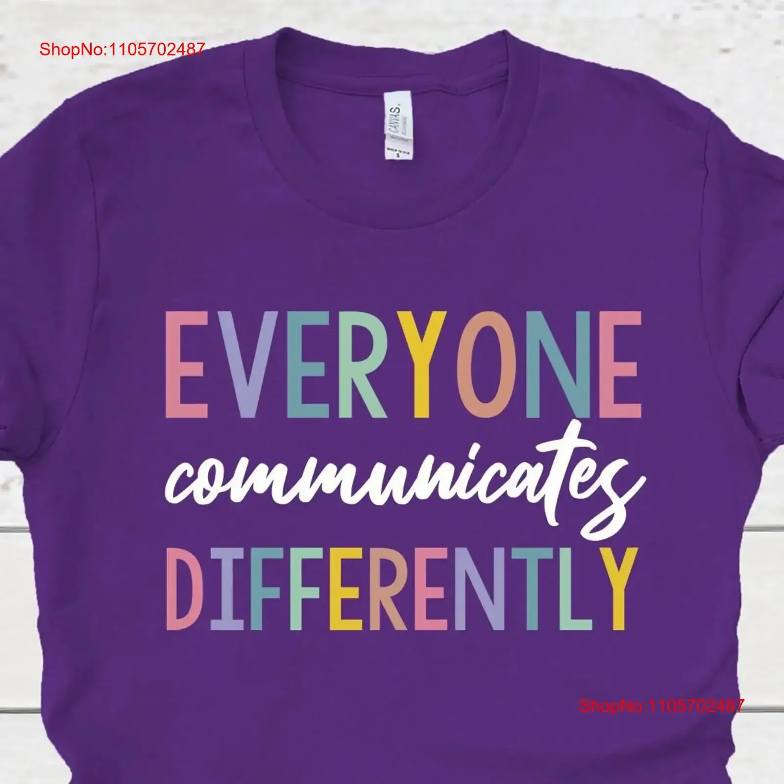 Everyone Communicate Differently T Shirt Autism SupporT Aware For vintage Washed Versatile streetwear designer clothes Stylish