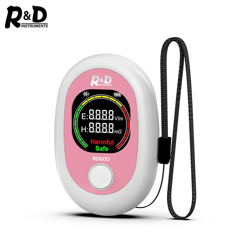 R&D RD600 EMF Meter Mini Electromagnetic Radiation Detector Electric Field Tester Magnetics Field Radio Test Sound Light Alarm