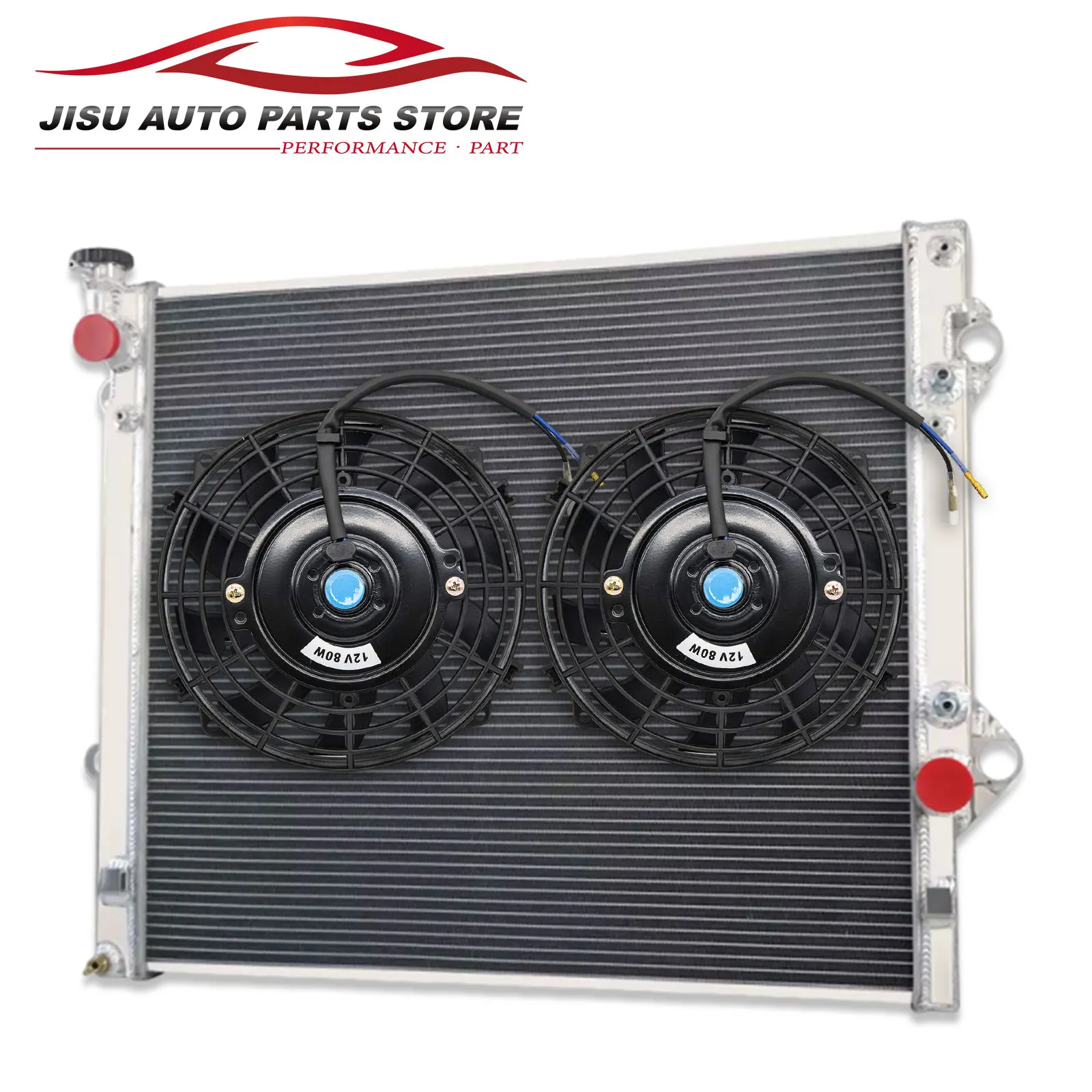 2-ROW Aluminum Radiator + Fans Fit 2002-2009 Toyota Prado 120 Series 3.0L Turbo Diesel 1KZ-TE