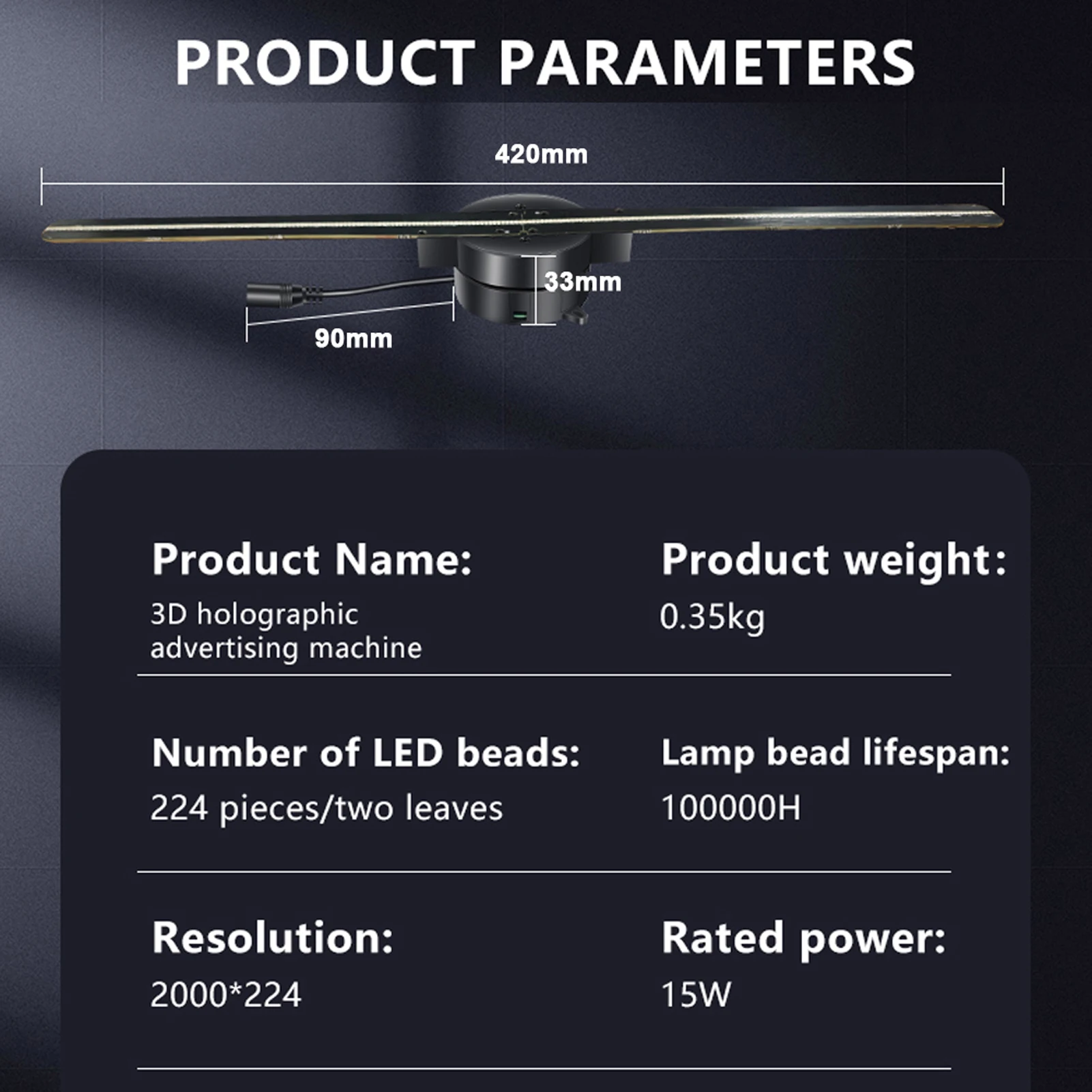 3D 홀로그램 광고 기계 3D 이미징 홀로그램 광고 프로젝터 지원 모바일 폰 APP 업로드 3D 텍스트 EU 플러그