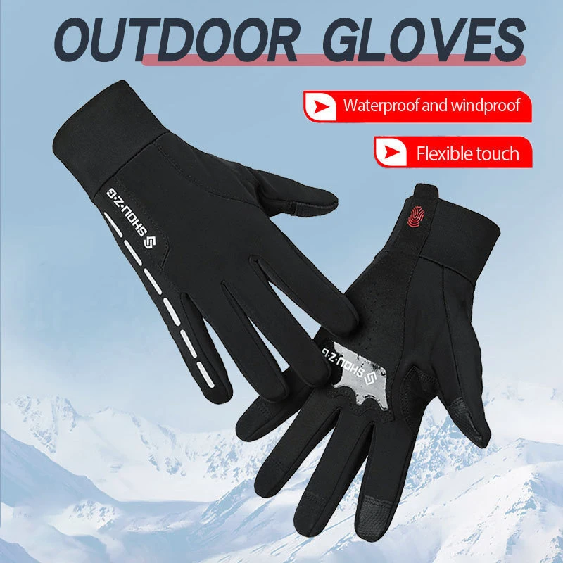 Windproof Cycling Gloves Thermal Warm Motorcycle Touch Screen Winter Autumn Warm Riding MTB Bike Bicycle Glove image 2