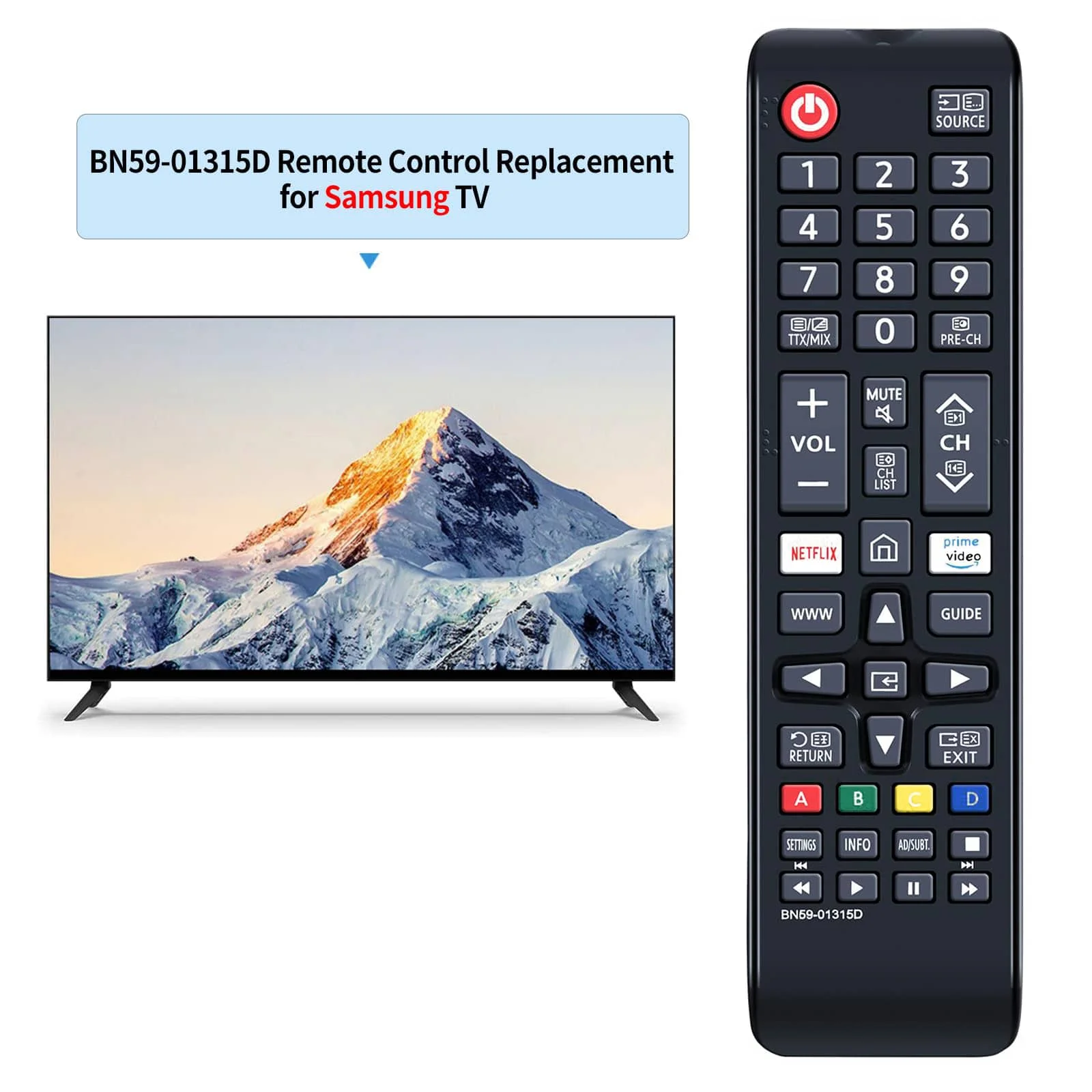 2026 New 1PC Smart TV Remote Control Replacement BN59-01315D for Samsung Smart TV Universal Compatible with 4K UHD TV IR