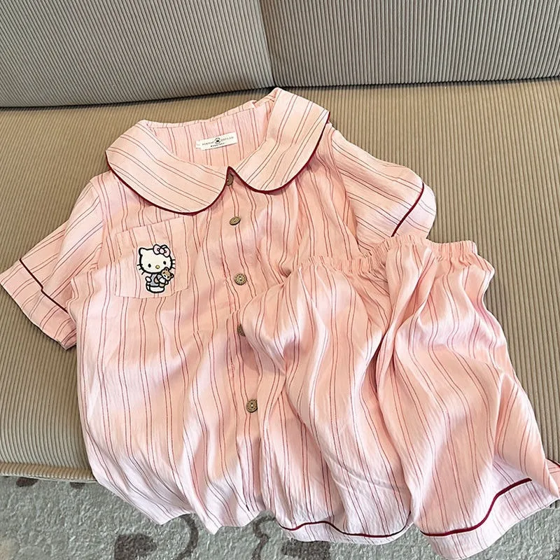 

Милый комплект домашней одежды Hello Kitty для женщин: летний, новый, с короткими рукавами и шортами