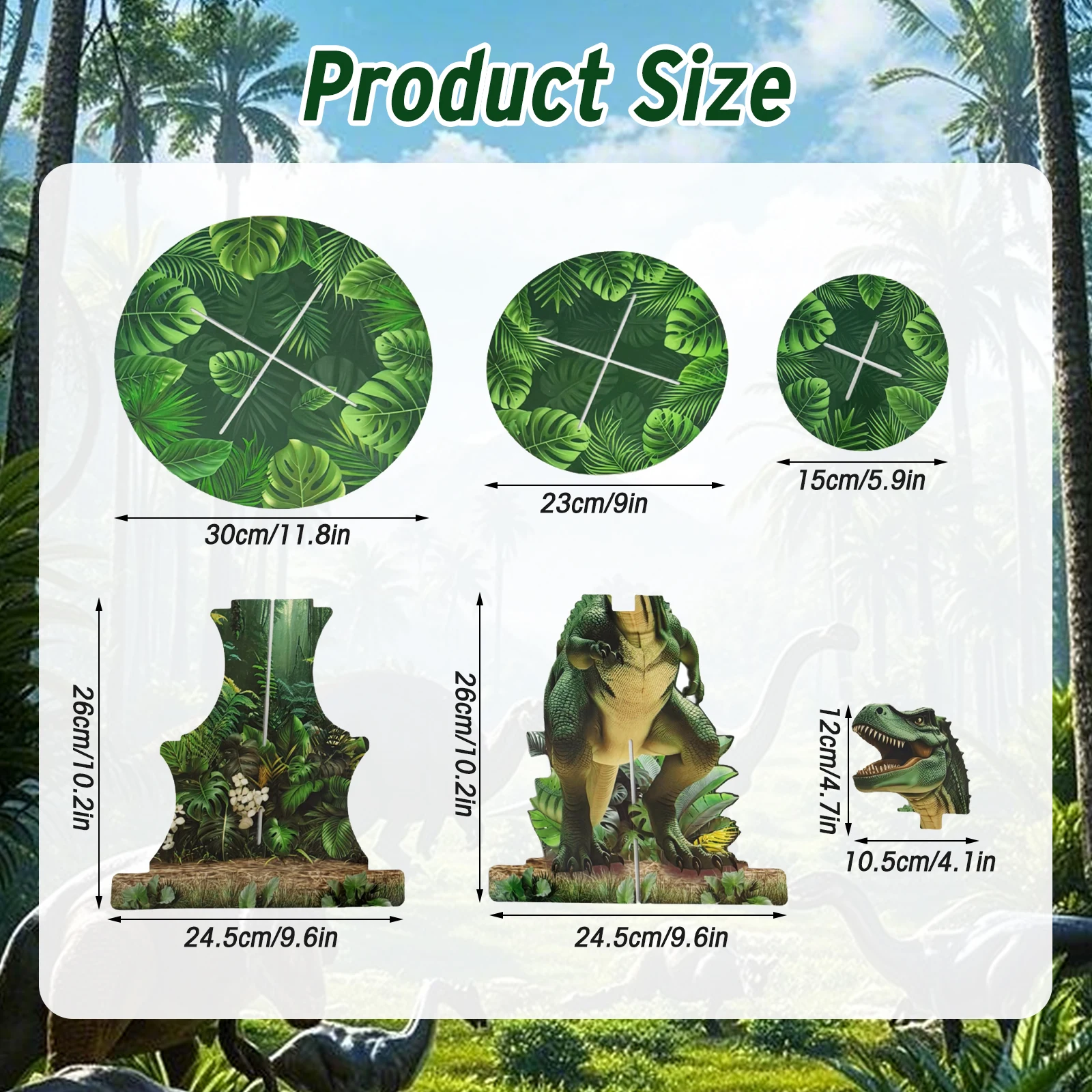 3 الطبقة ديناصور كب كيك حامل زينة الحفلات ديناصور موضوع حامل كب كيك زينة دينو برج الحلوى للأطفال دينو الغابة #2