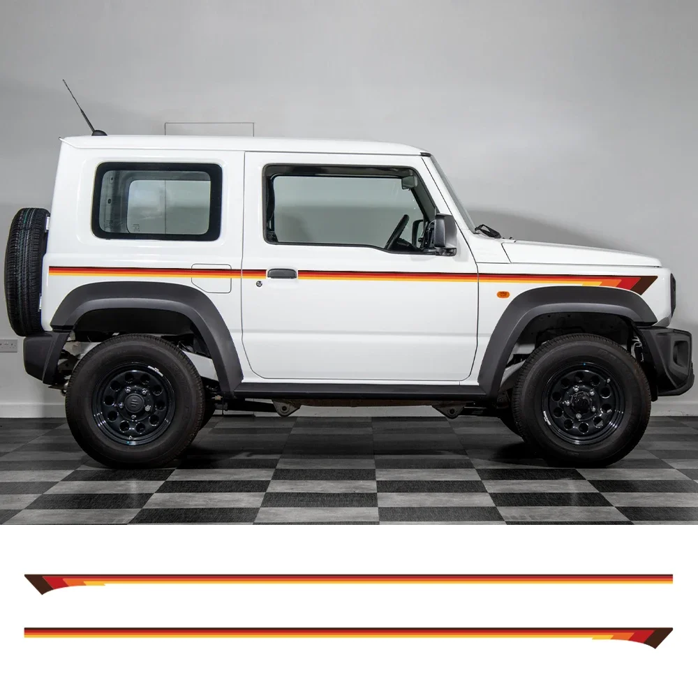 

Для SUZUKI JIMNY JB74W JB64W наклейки на боковую дверь автомобиля, комплект наклеек в полоску автомобиля, водостойкая виниловая пленка, автомобильные аксессуары, экстерьер
