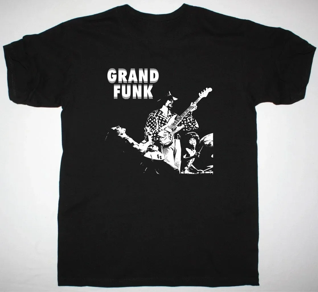 Vtg Grand Funk Railroad Band In Concert Cotton Black All Size Unisex Shirt IN584