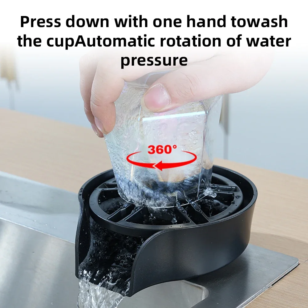 Glass Rinser for Kitchen Sink Cup washer for sink Faucet Bar Glass Rinser 360 Degree Rotating Spout with Pull-out Spray Design
