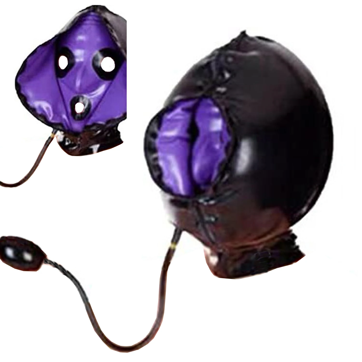 

customized Inflatable Latex Hood Hand Held Inflatable Double-layer Role-playing Rubber Head mask