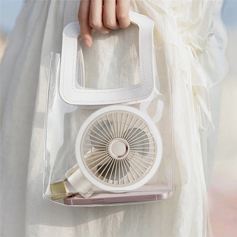 ABKU-USB Rechargeable Table Fan Clip-On Type Portable Mini Desk Fan 360 Degree Rotation Adjustable Clip-On With Lights Fan