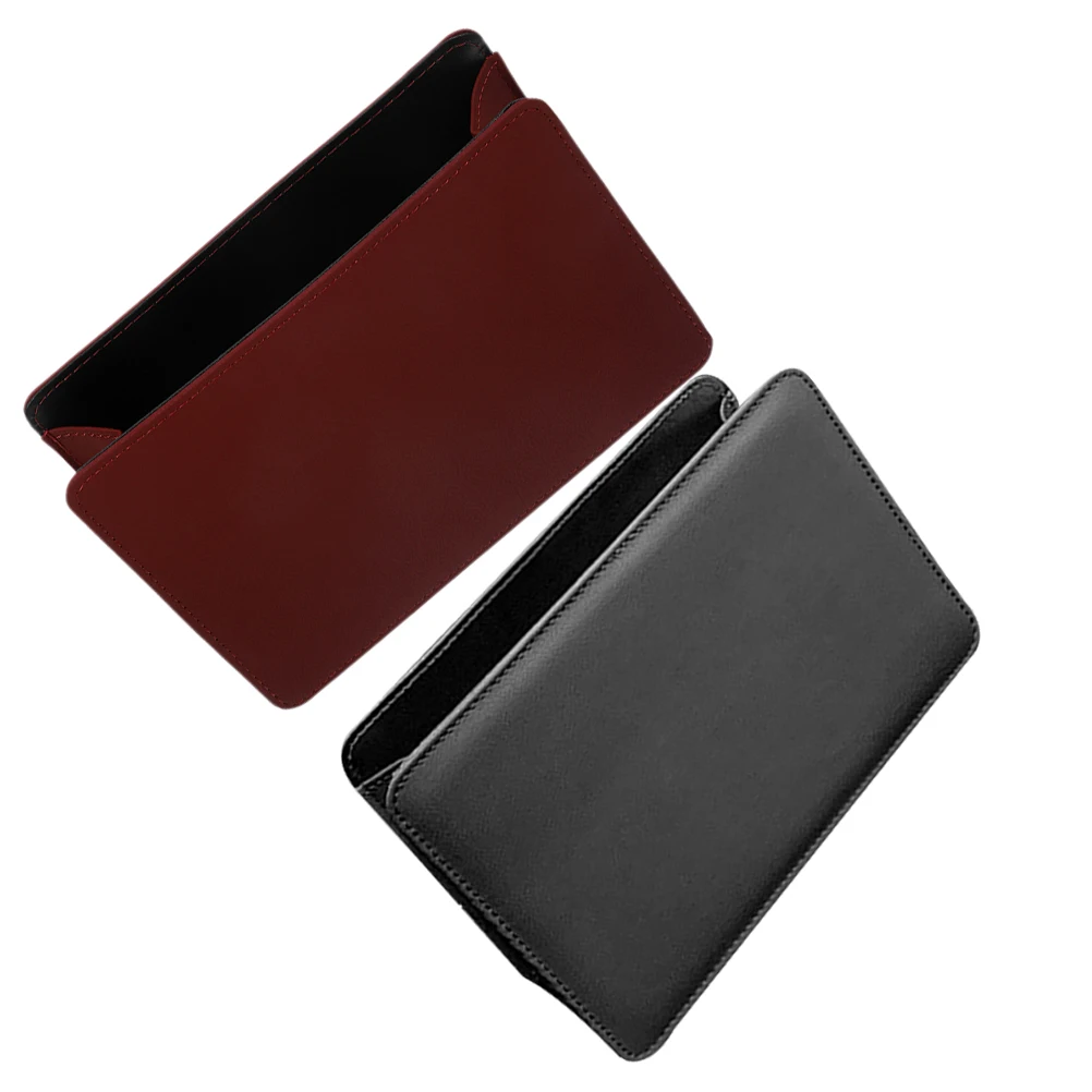 

2pcs Trash Can Folding Storage Box Mini Bin for Door Garbage Containers Portable Pu Black Red Car Accessories Vehicle