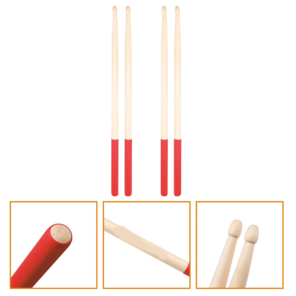 

2 Pairs Maple Sticks Drum Practice for Adults Wood Percussion Musical Instrument Accessories Drumstick Pencil