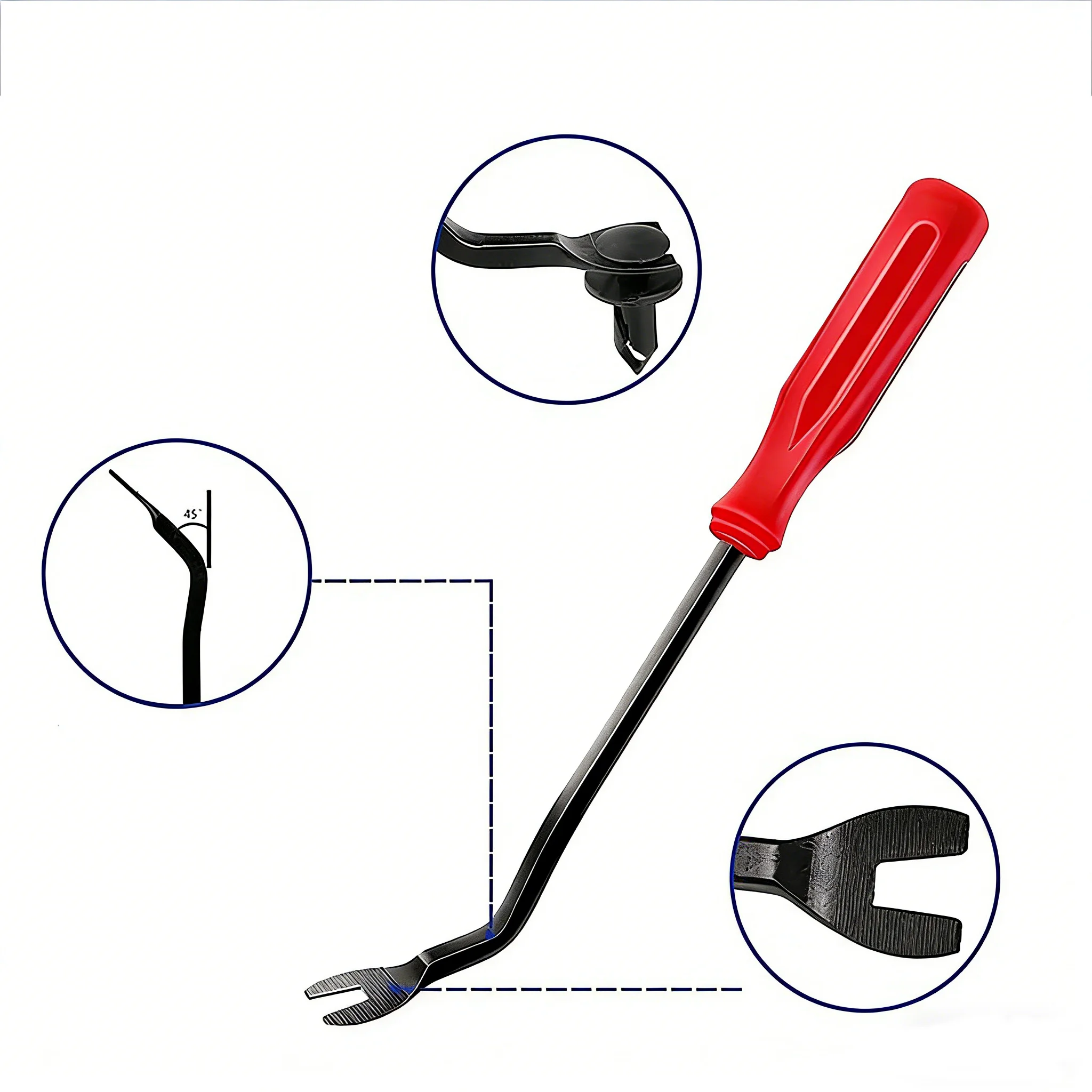 Auto-Scheinwerfer- und Türverkleidungs-Clip-Entferner-Werkzeugset, Zangen zum Entfernen von Fahrzeugverkleidungsclips, Reparatur- und Wartungsgeräte-Set – Detail 5