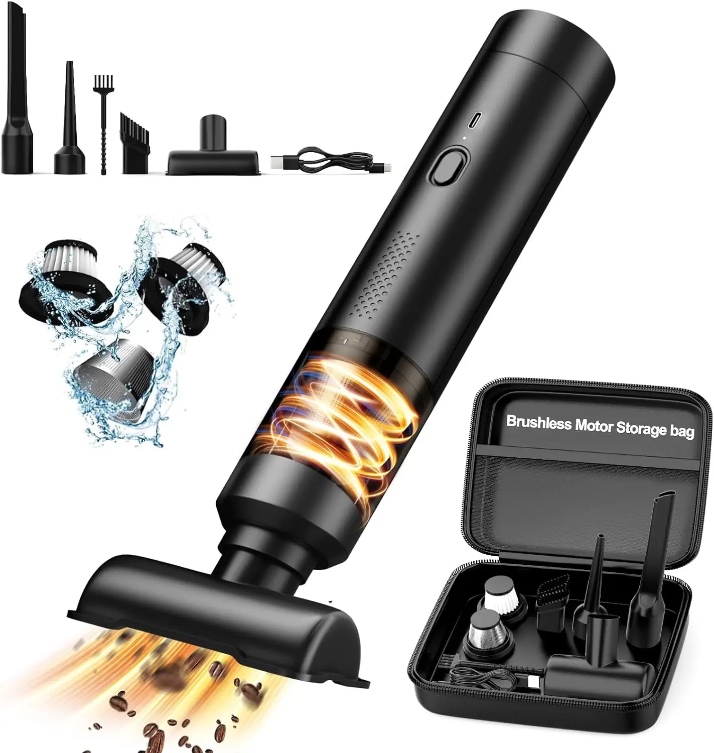 

Custom Logo 75000 RPM Motor 3 In 1 Portable Cordless Mini Car Vacuum Cleaner Handheld Vacuum 12000PA High Power Air Duster