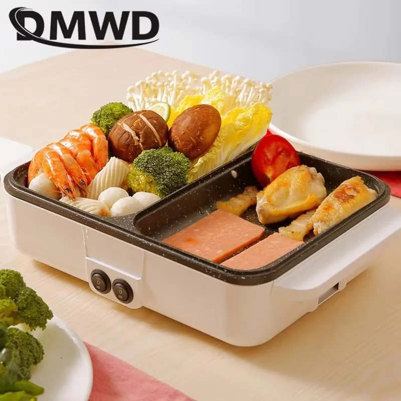 DMWD Multicooker elettrico 4 marce 5L macchina da cucina pentola calda cottura a vapore Mini padella padella antiaderente colazione Maker