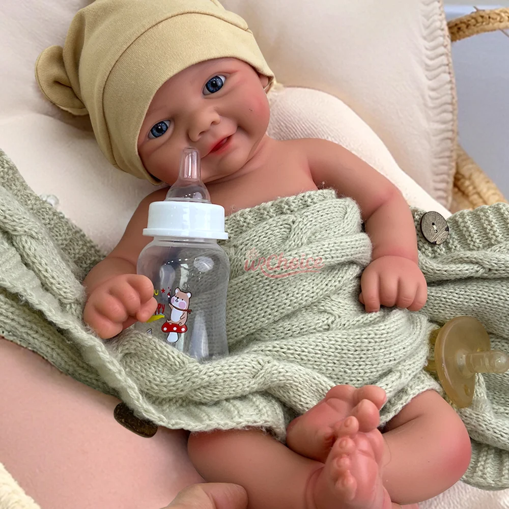 

Blue Eyes 17" Vivienne Silicone Reborn Baby Doll Handmade Painted Waterproof Reborn Girl/Boy Spain Muñeca For Kids Birthday Gift