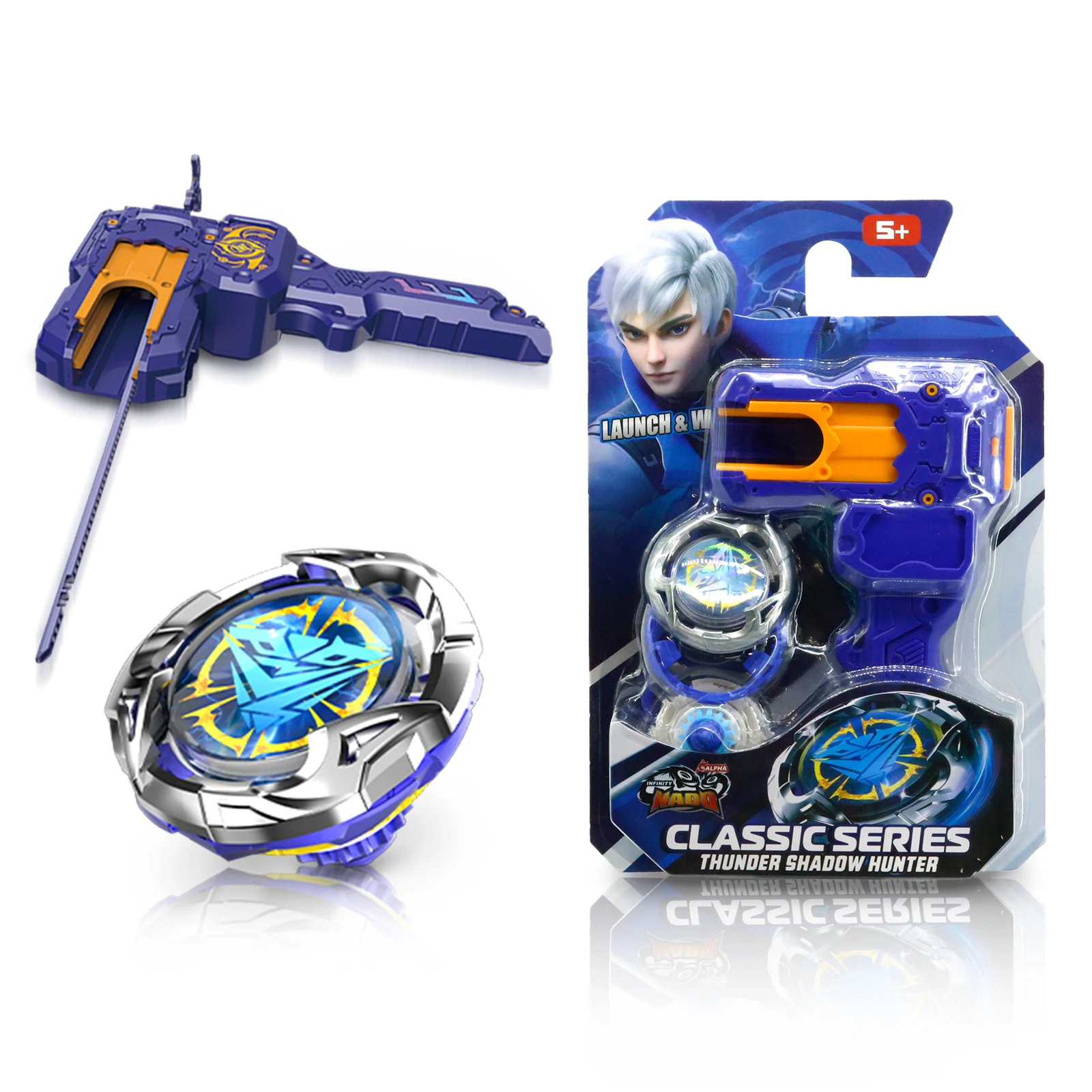 Infinity Nado 7 Classic Series-2 en 1, Trompo Giratorio de Metal, Giroscopio de Batalla con Lanzador, Juguete de Anime, Regalo para Niños