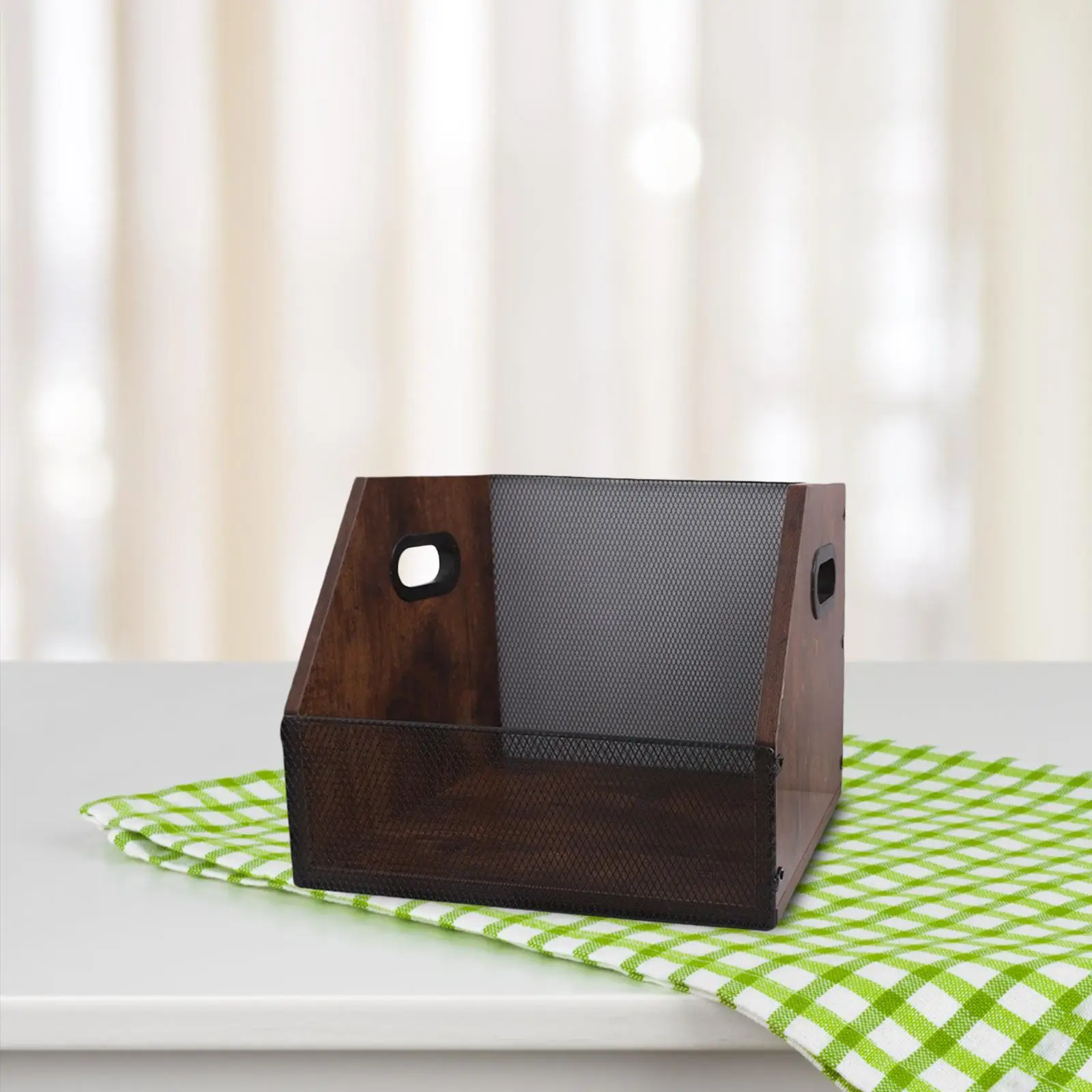 Books Holder Record Player Stand Trapezoidal Design Multipurpose Non Slip Record Storage Box for Study Documents