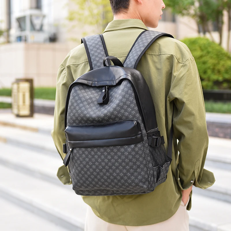 

Fashionable men's PU floral shoulder bag backpack handbag mochilas de hombre 백팩 backpack for man рюкзак zaino moto