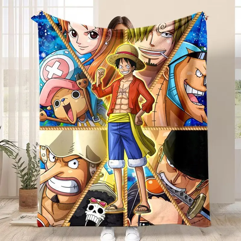 

Цельное фланелевое одеяло Luffy Sauron Sanji с рисунком аниме, офисное одеяло с кондиционером, шаль, одеяло