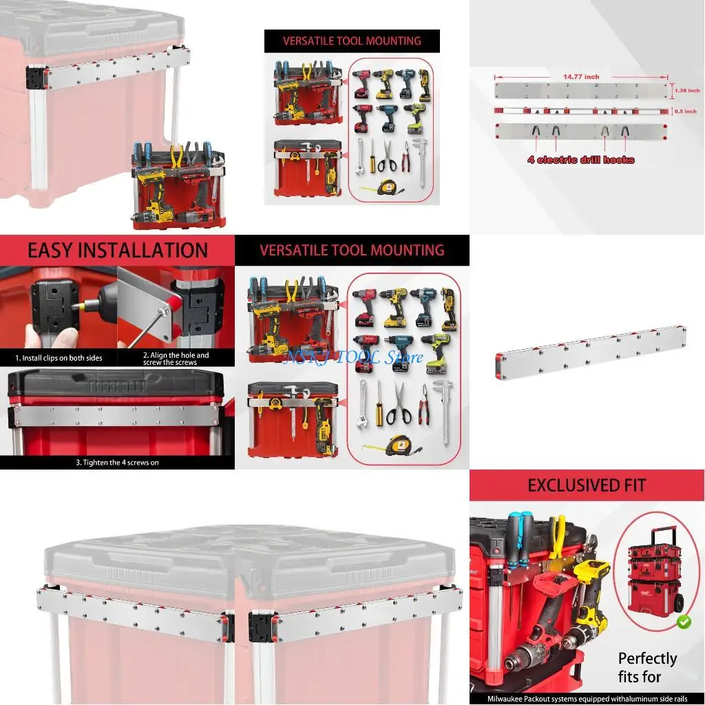 l8rc-ツールオーガナイザー-ドリルツールクランプオンレールマウントストレージ用-複数ツール用