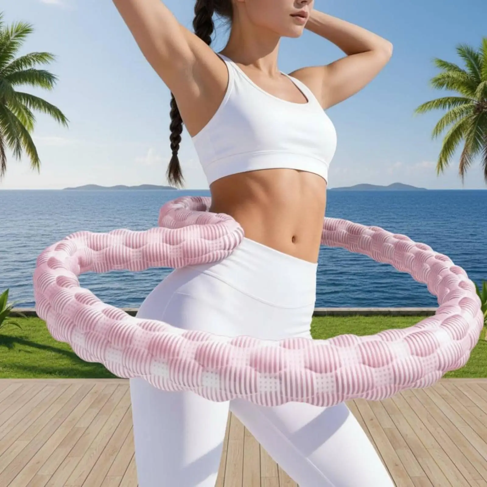 Flexible Soft Waist Fitness Hoop Acoustically Welded Workout Hula Ring for Home Waist Shaping