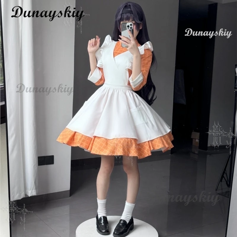 

Two Dimensional Anime Character Wakura Kuniko Full Maid Cosplay Set Lolita Outfit for Women Roleplay