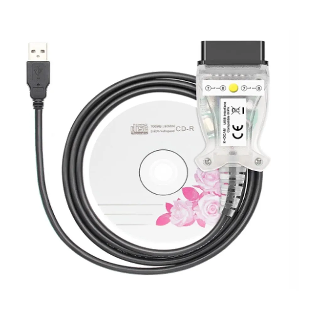 K+DCAN INPA Cable with Switch Diagnostic Cable USB Interface OBD2 OBDII Adapter Scan Automotive FT232RL Car Diagnostic Tool