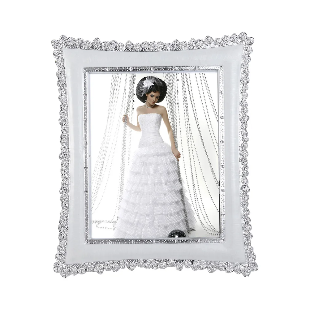 

Silver Plated Photo Frame Creative Holder Home Desktop Decor Picture Rose Design Gift Bedroom Office