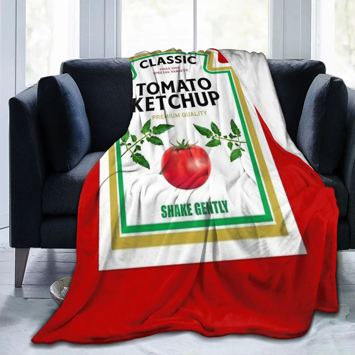 Throw Blanket Tomato Ketchup Family Group Mustard Mayo Micro Fleece Blanket Four Sizes Cute Comfortable For Camping Nice Gift