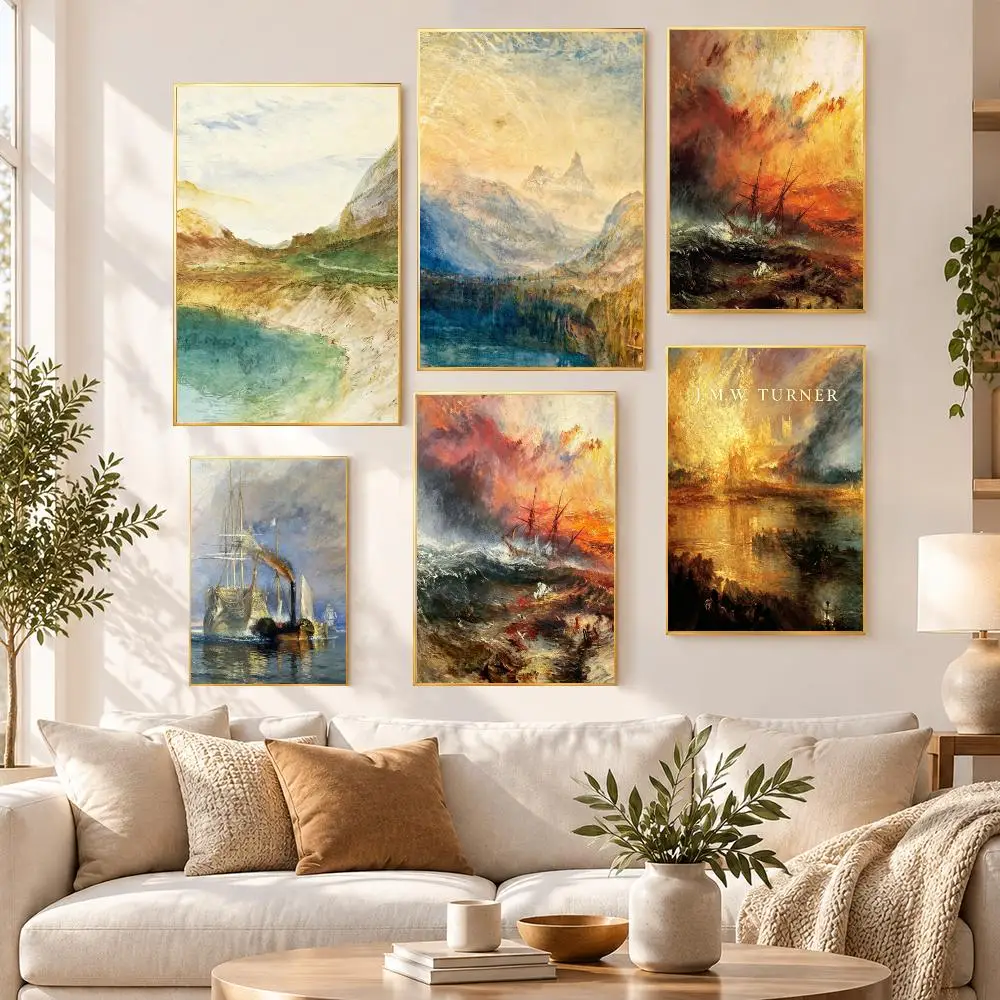 Artist Popular Cult J. M. W. Turner Poster HD Waterproof PP Self Adhesive Aesthetic Bedroom Dorm Gaming Room Home Decor Gift