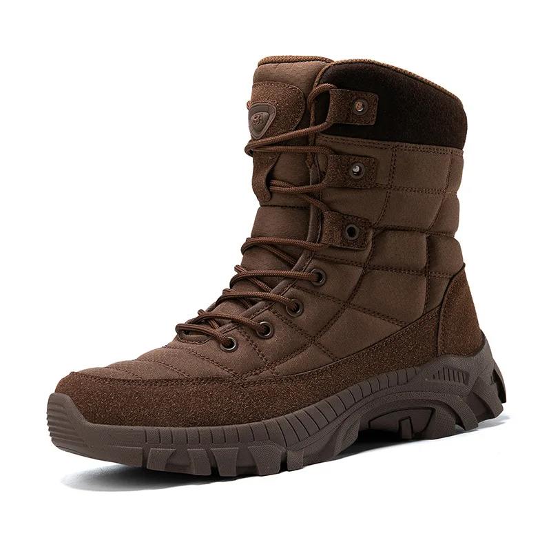

CHRLCK Outdoor Boots Men Tactical Boots Anti-slip Cowhide Outdoor Hiking Desert Boots Sport Climbing Shoes Work Trekking Shoes