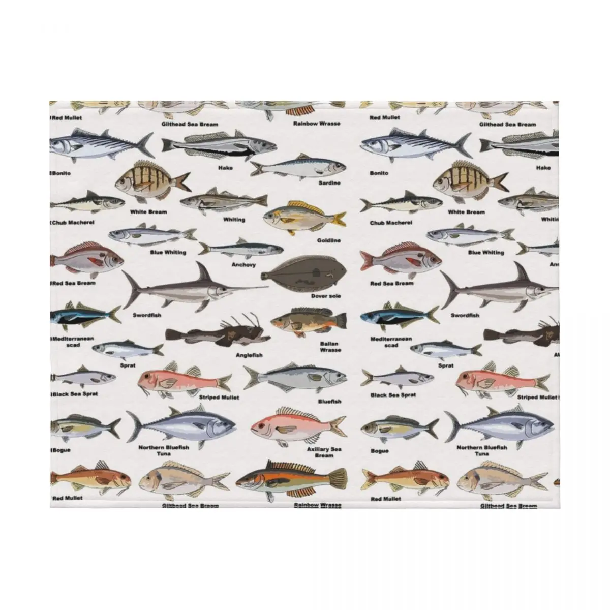 خمر تحديد الأسماك الرسم البياني الصيد رمي بطانية فاخرة رشاقته لطيف منقوشة لطيف شخصية هدية البطانيات #2