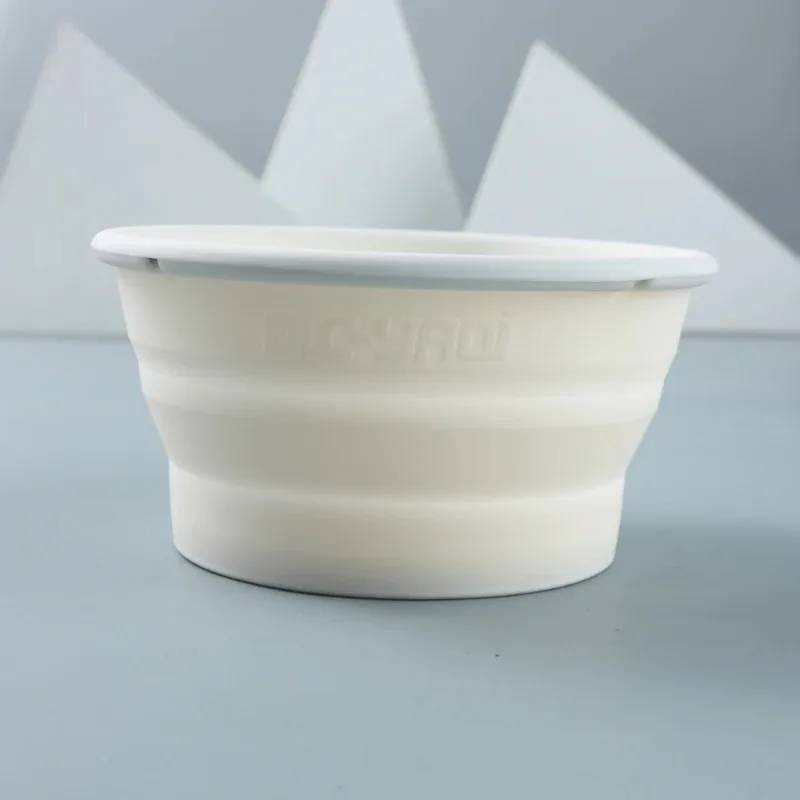 Yaqi White Color Collapsible Silicone Shaving Bowl For Travel