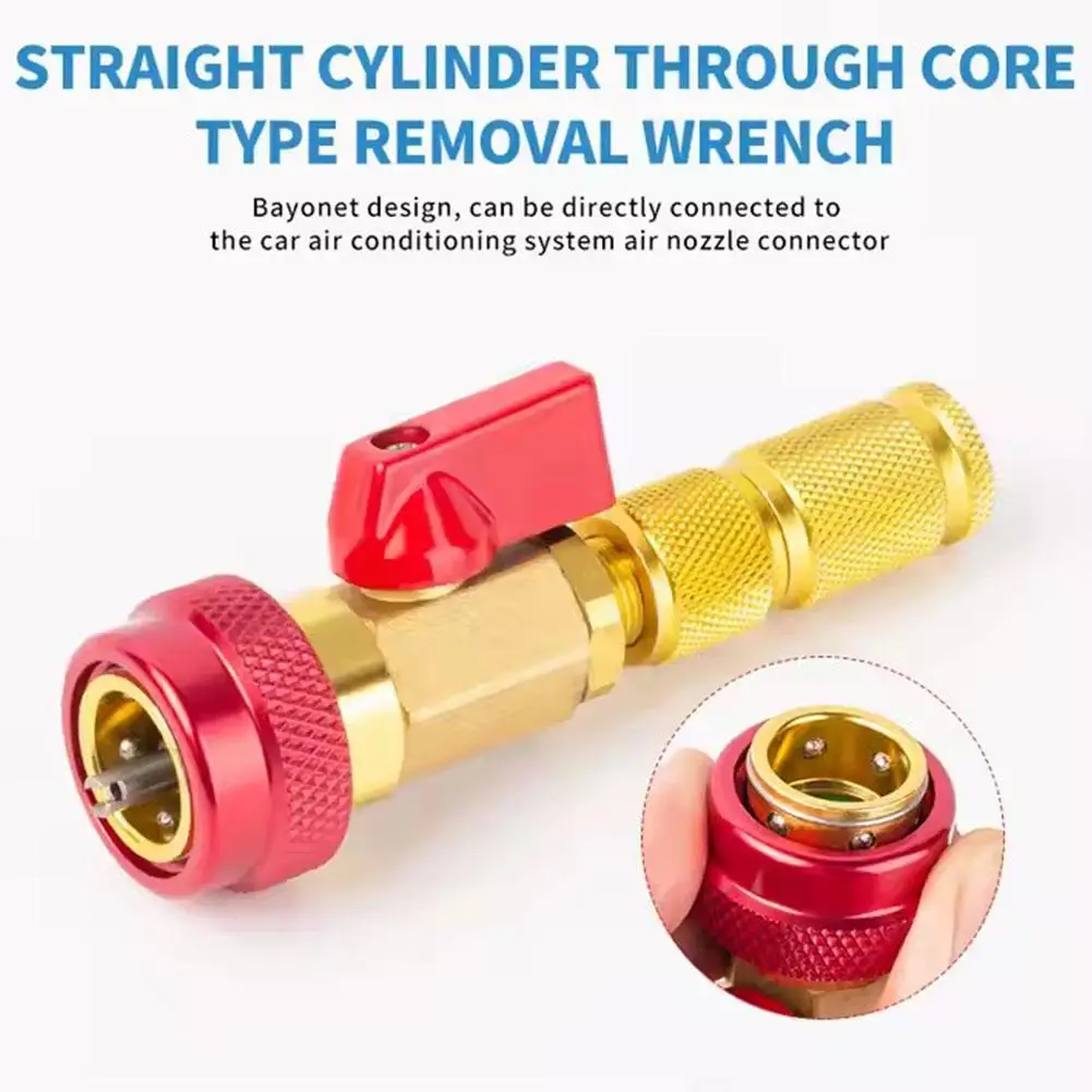 R134A Valve Core Quick Remover Installer, High Low Pressure Valve Core Remover Kit Automotive Air Conditioning Warranty Tool Kit