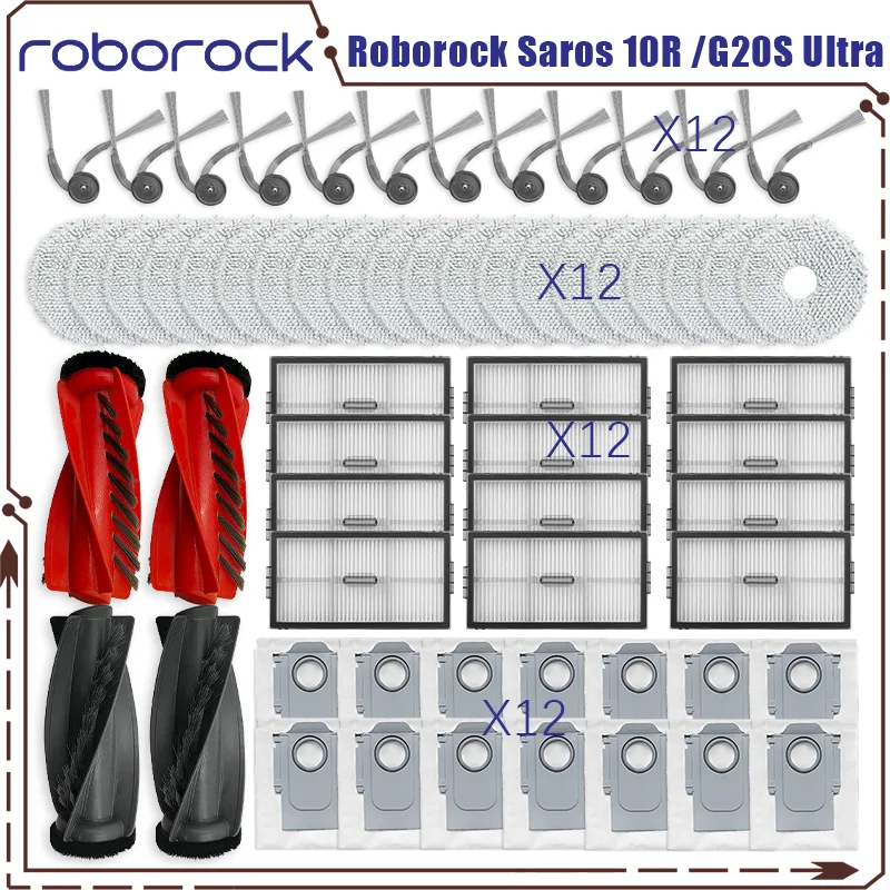 

Roborock Saros 10R / G20S Ultra Vacuum Parts Main Roller Side Brush Filter Mop Cloth Dust Bag Accessories