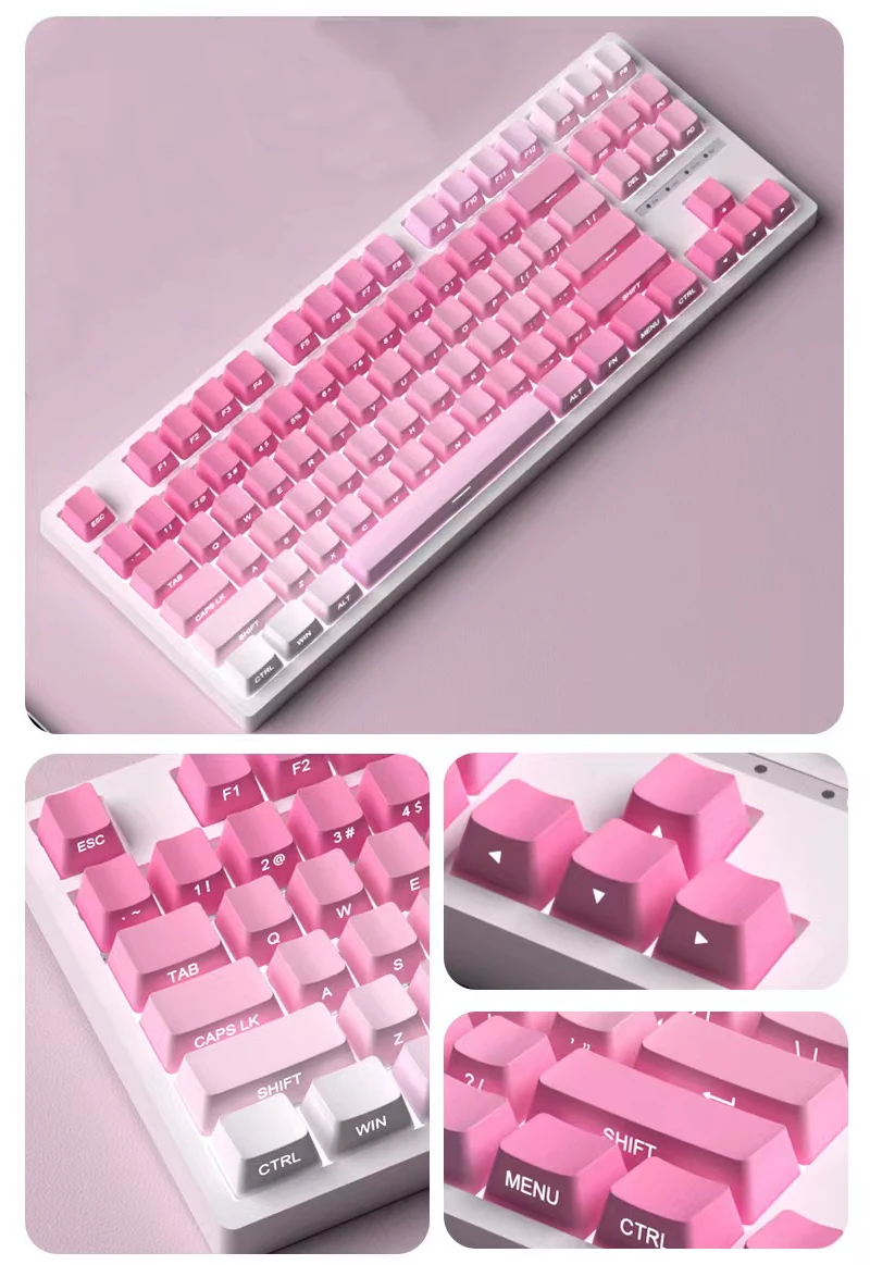メカニカルキーボード用ピンクのキーキャップ,バックライト付きの