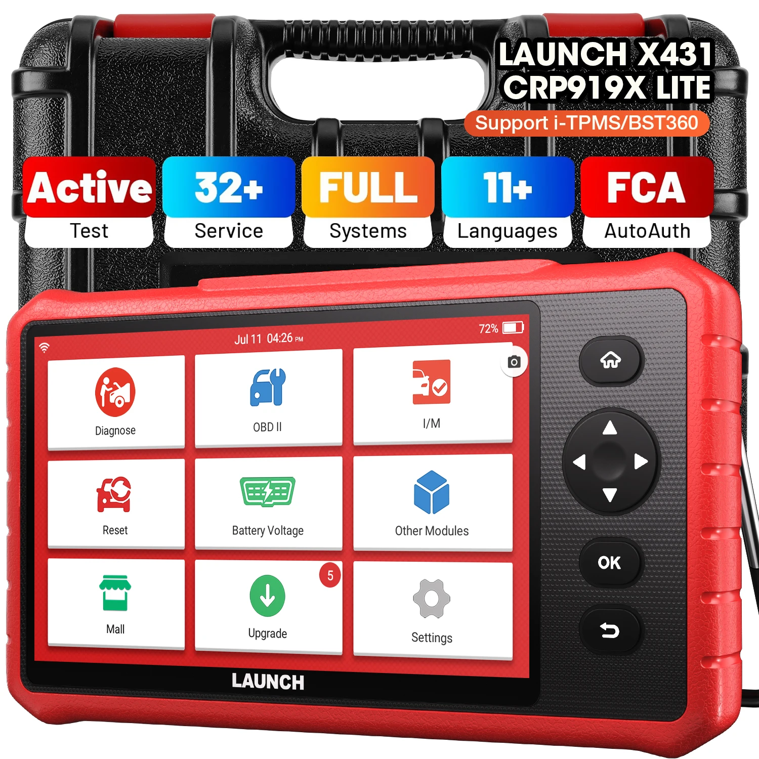 LAUNCH X431 CRP919X Lite OBD2 Diagnostic Tool Bidirectional Scan Tool All System Scanner FCA AutoAuth  2 Years Free Upgrades