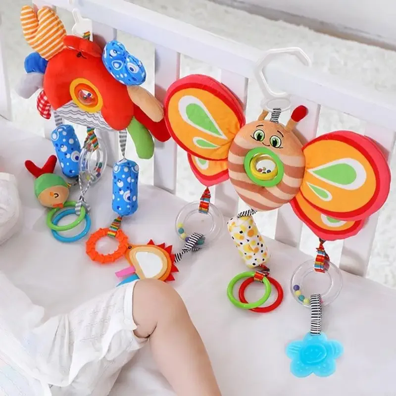 Educatief babyspeelgoed Roterend Zacht Pluche Mobiel Ontwikkelt auditieve visuele vaardigheden voor pasgeborenen 0-12 maanden