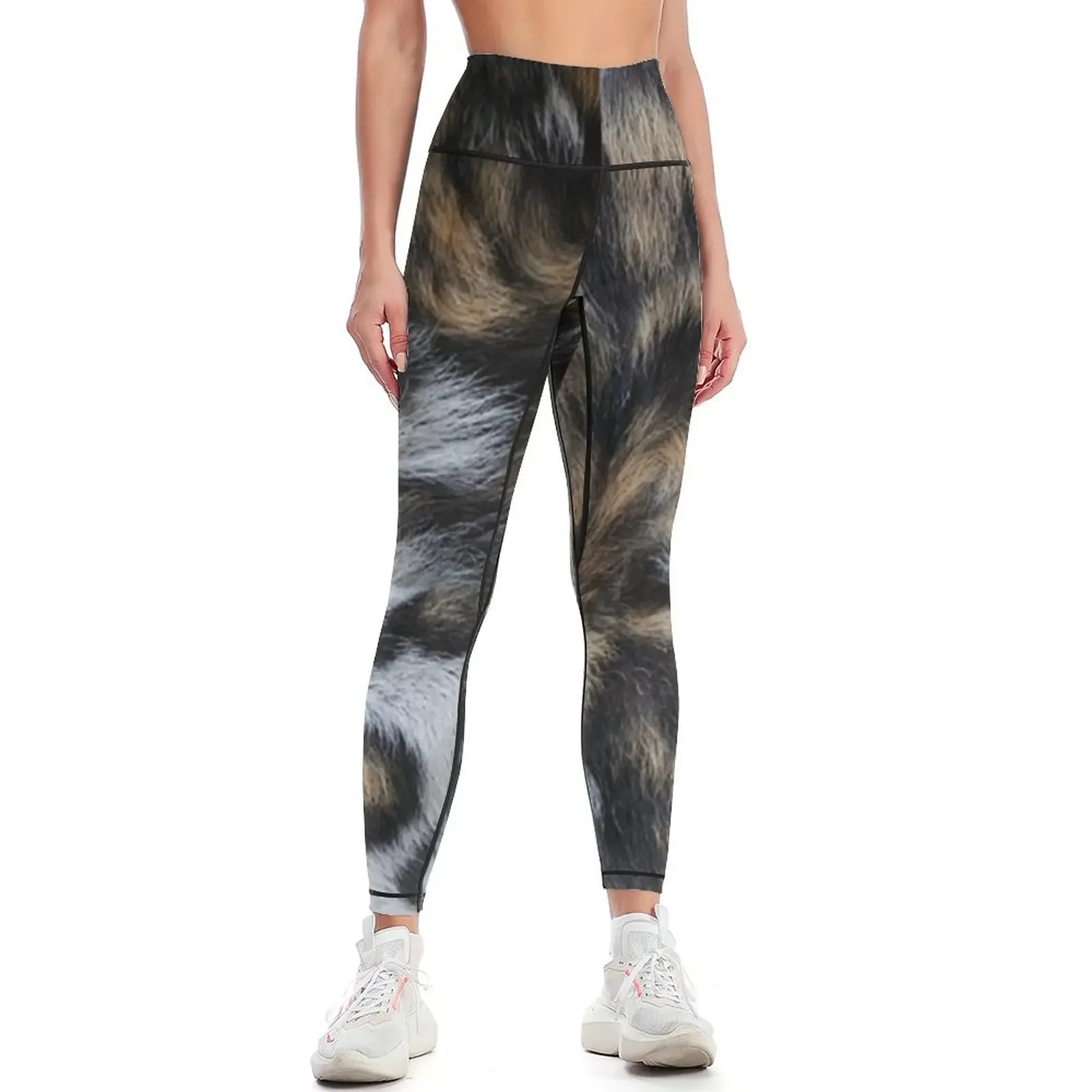 

African Wild Dog Fur Leggings harem pants gym pants gym's sportswear sporty woman push up Womens Leggings