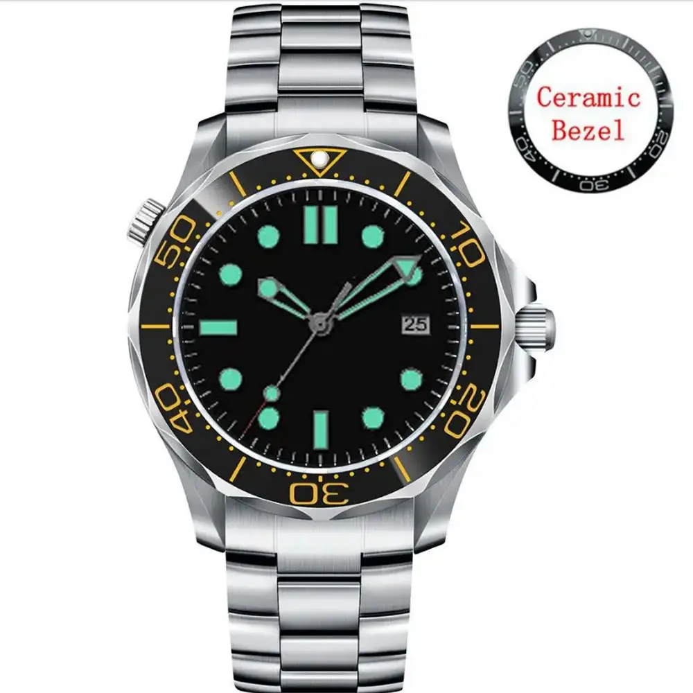 

41MM Sapphire Glass NH35 Watch Automatic Mechanical Watch Luxury Diving Business Watch Men Ceramic Sterile Luminous Reloj Hombre