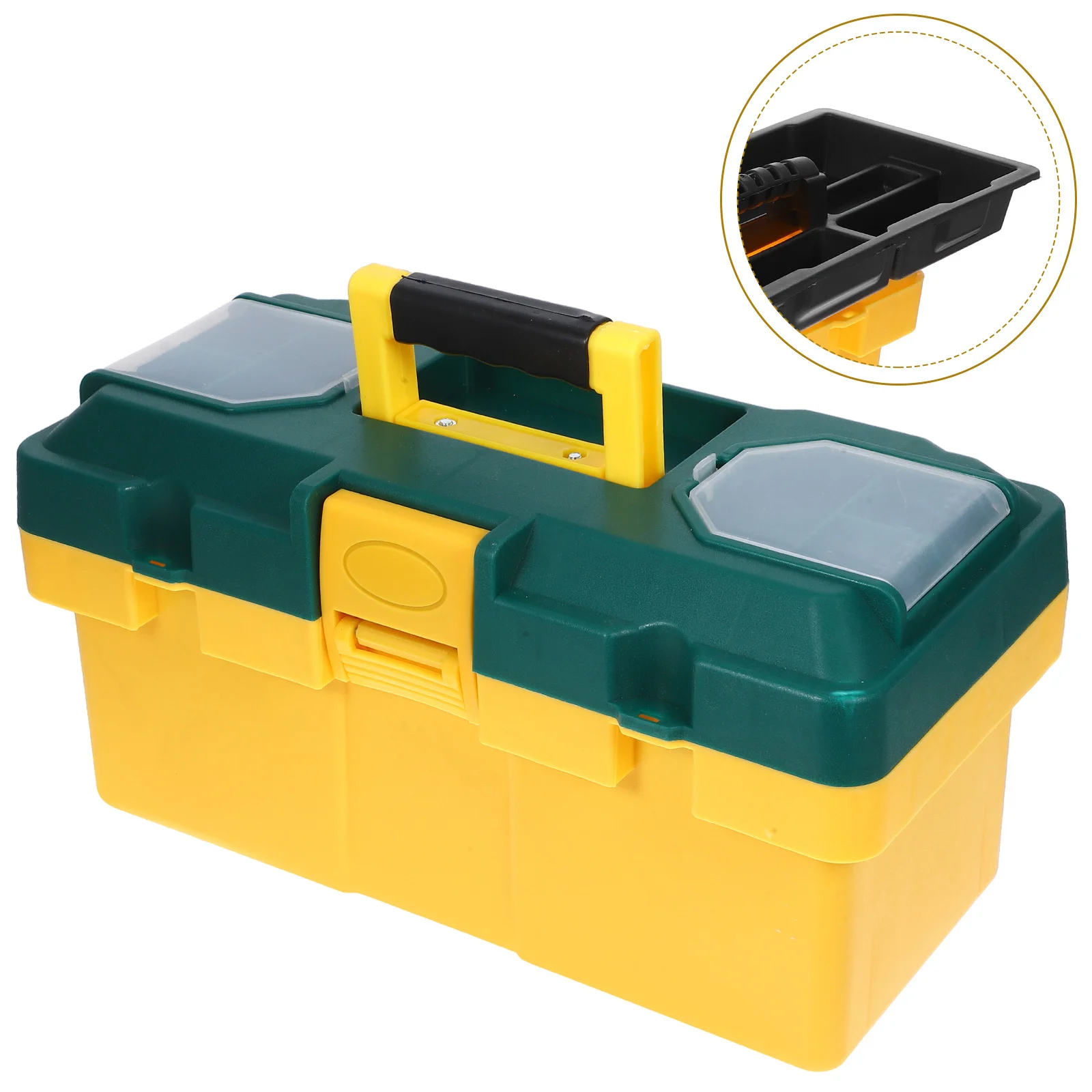 صندوق أدوات بلاستيكي متعدد الوظائف صندوق تخزين الأدوات المحمول سعة صغيرة منظم الأدوات حقيبة حمل متينة بمقبض