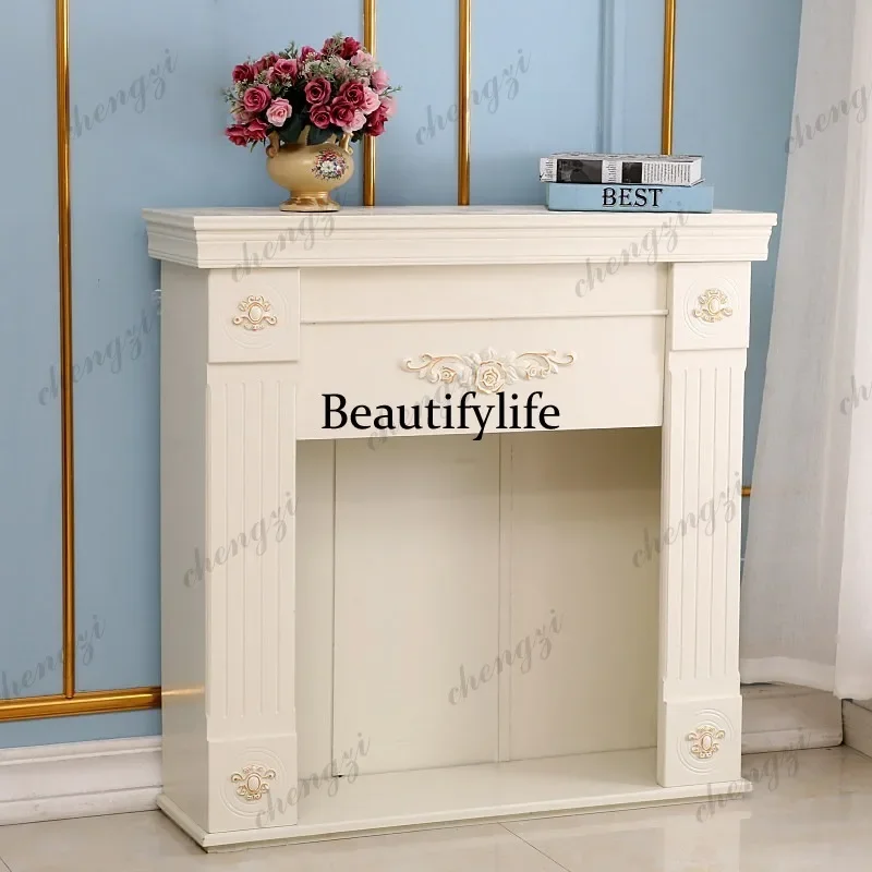 a95 Nordic fireplace European American decorative frame simple European decorative cabinet indoor living room cabinet white wall