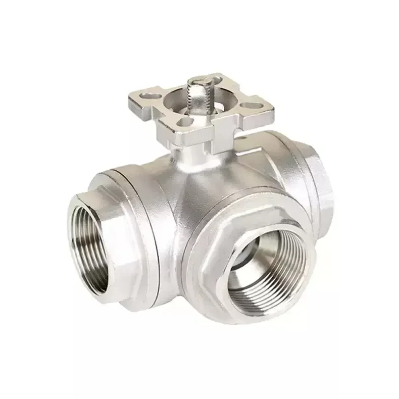 High Platform Three-Way Ball Valve 304/316 Stainless Steel L/T Type Electric Pneumatic with Internal Threaded Electric Valve