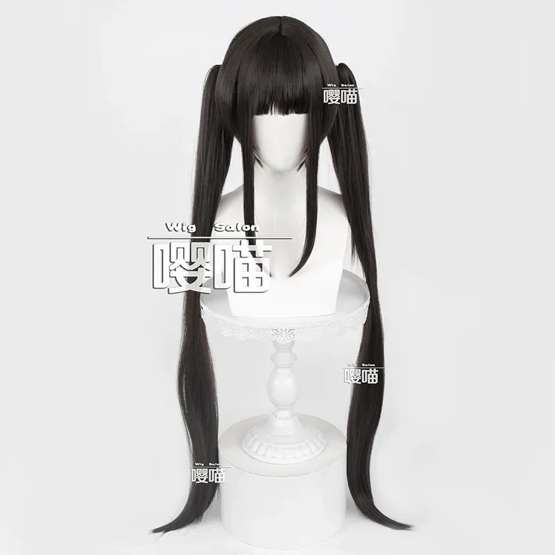 Juego de Cosplay NEKOPARA, cola de caballo marrón larga de 100CM, pelo sintético resistente al calor, pelucas de juego de rol de Anime Chocola, peluca de fiesta, 5;d'2.y;8